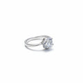 Classic Solitaire Cubic Zirconia Sterling Silver Ring – 4-Prong Promise Band