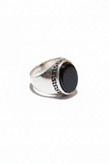 Men's Black Onyx Sterling Silver Signet Ring – Vintage Greek Key Band
